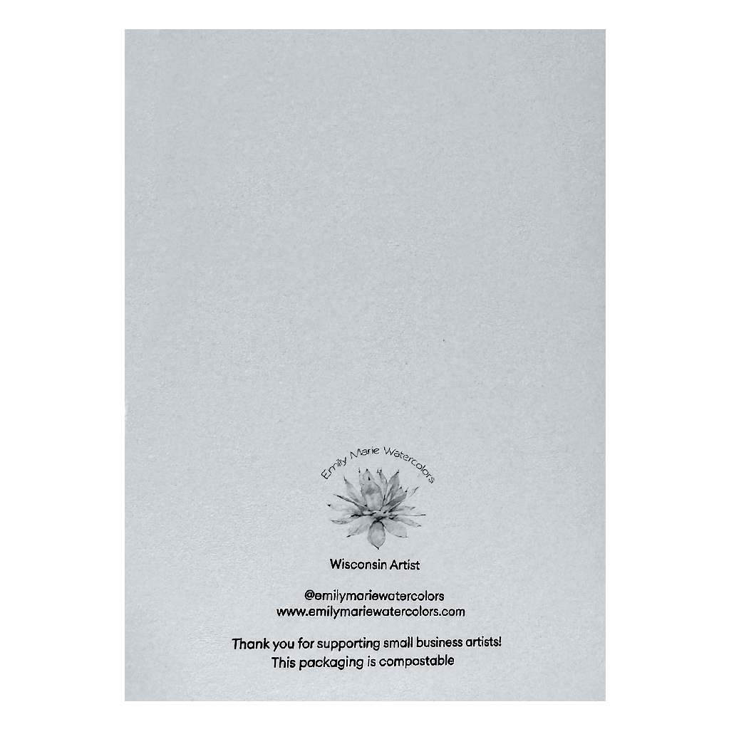"Wishing you an Old Fashioned Happy Birthday" Watercolor Greeting Card