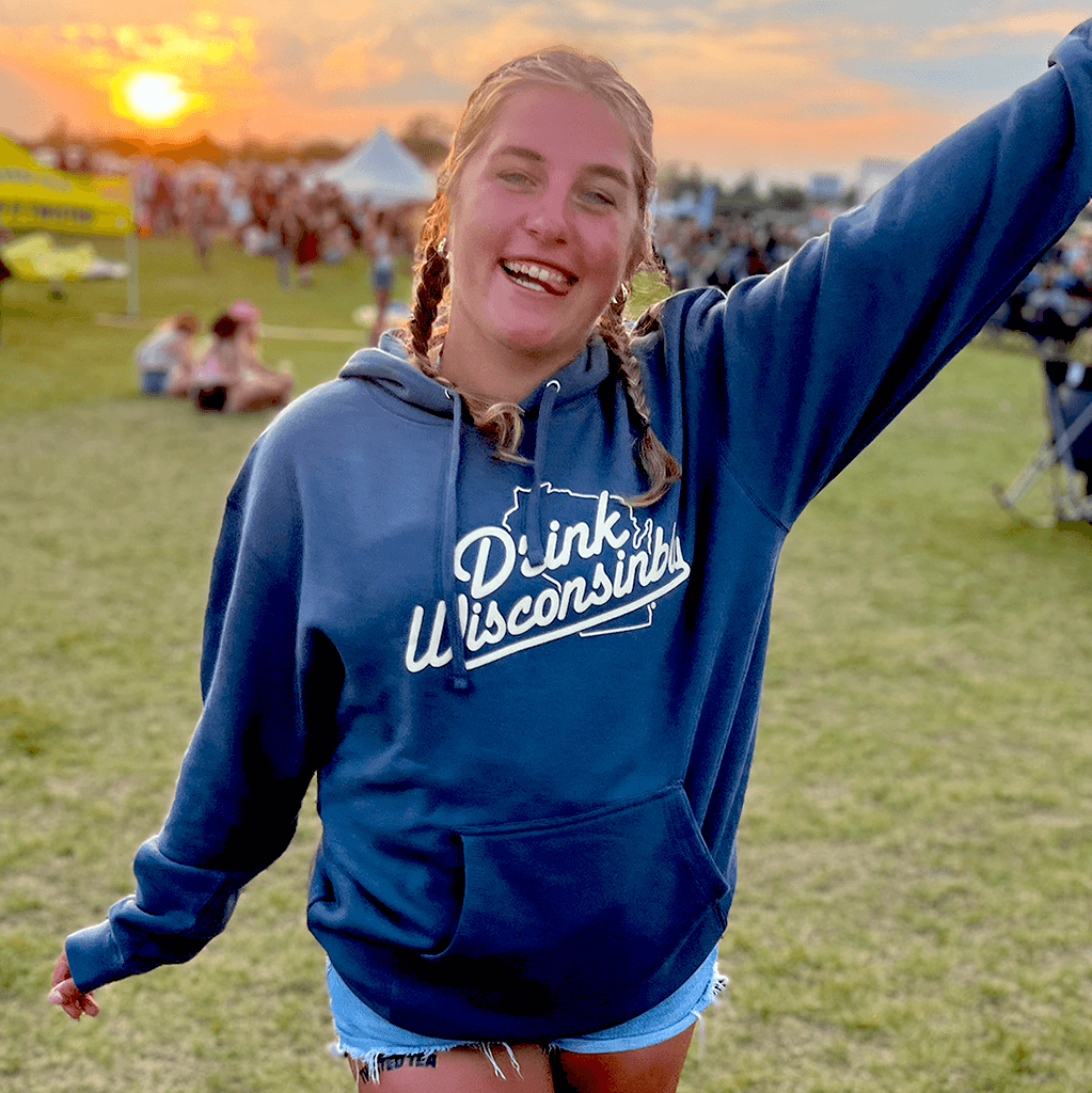 Drink Wisconsinbly Storm Blue Unisex Hoodie