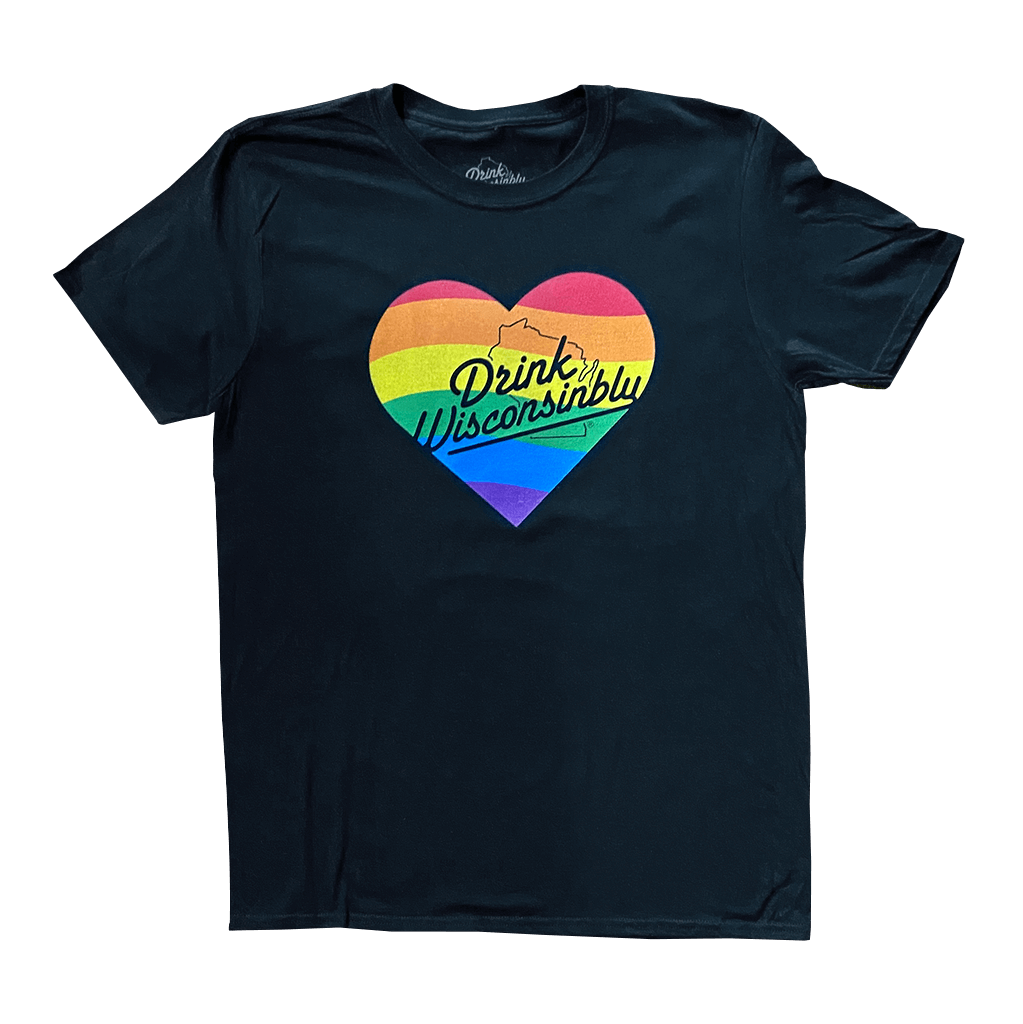 Drink Wisconsinbly Black Pride Heart T-Shirt