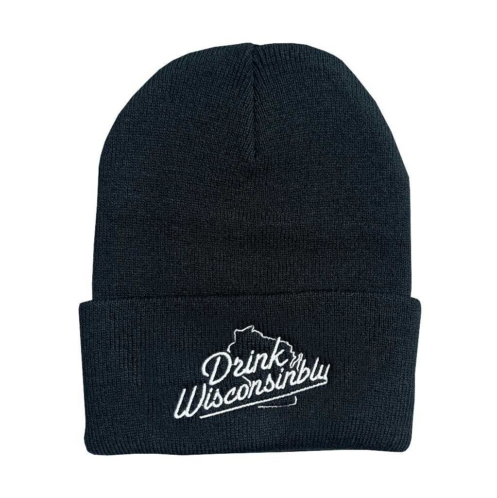 Drink Wisconsinbly Black Knit Hat