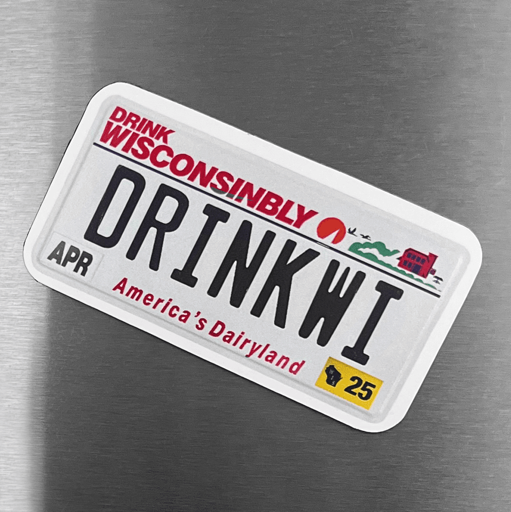 Drink Wisconsinbly License Plate Fridge Magnet