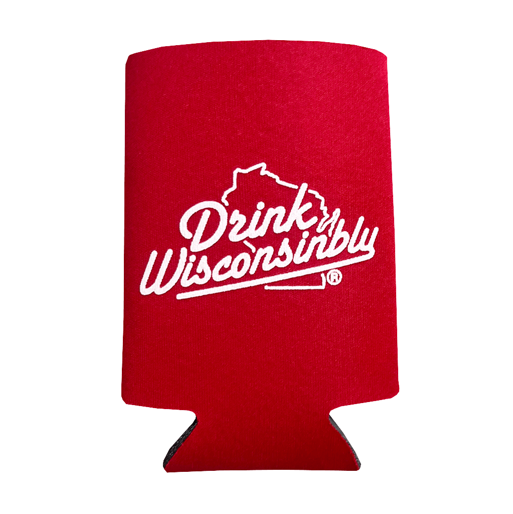 Drink Wisconsinbly Red Ope Coozie Back