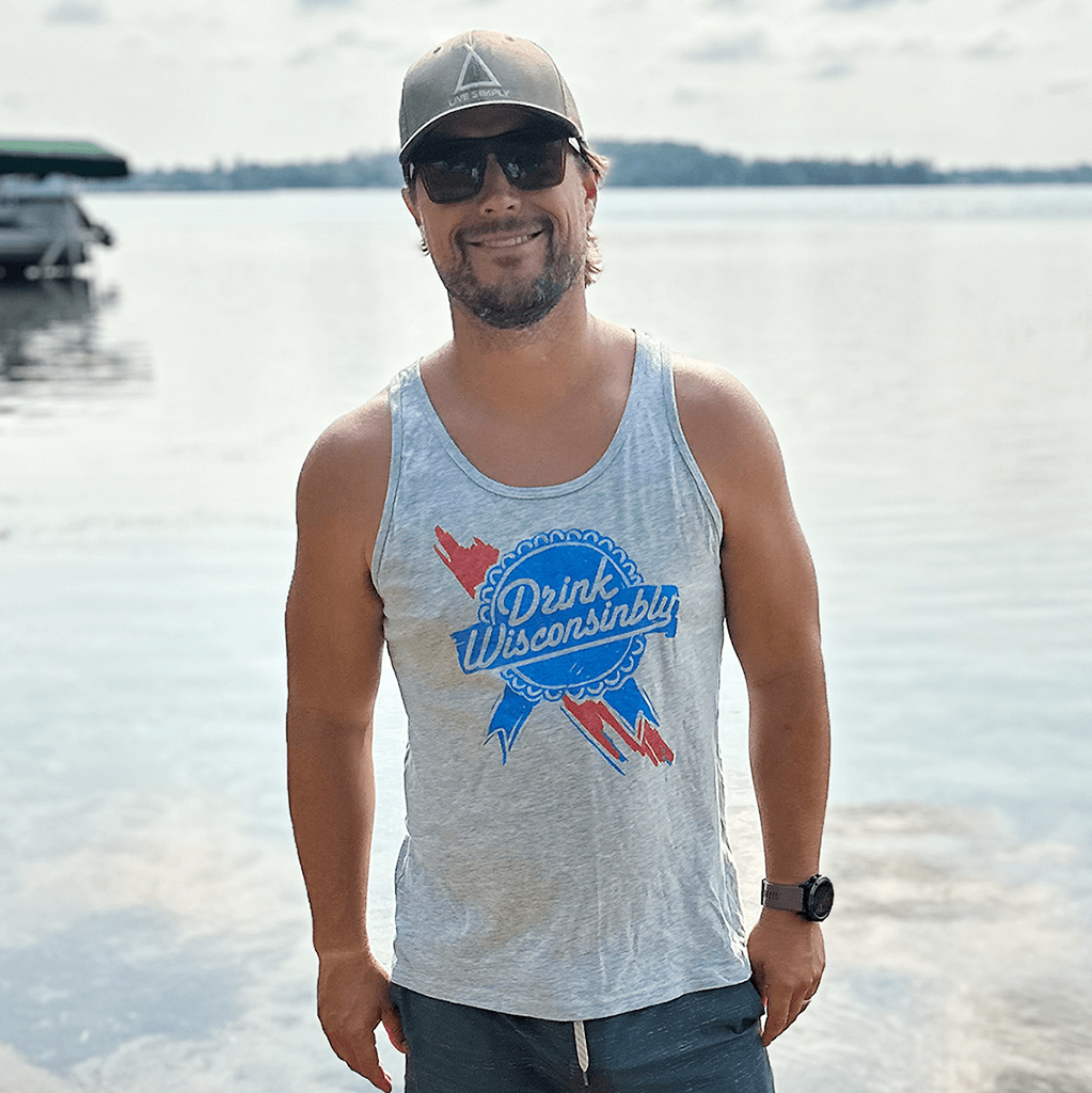 Drink Wisconsinbly Retro Ribbon Tank Top