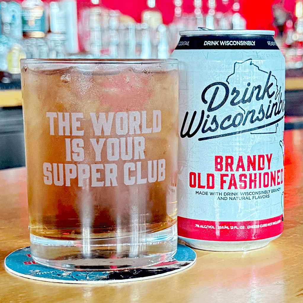 Drink Wisconsinbly The World is Your Supper Club Cocktail Glass