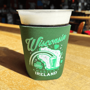 Wisconsin America's Ireland Green Cup Coozie