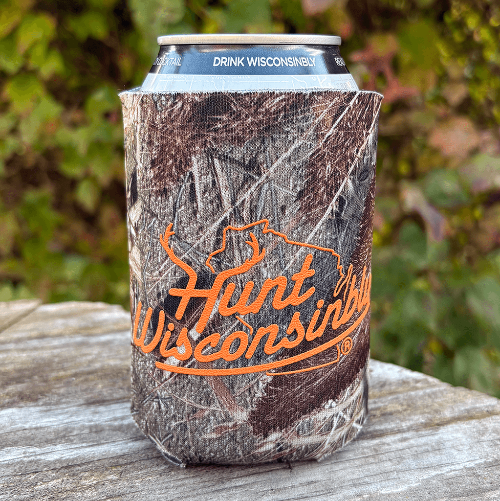 Hunt Wisconsinbly Camo Can Coozie