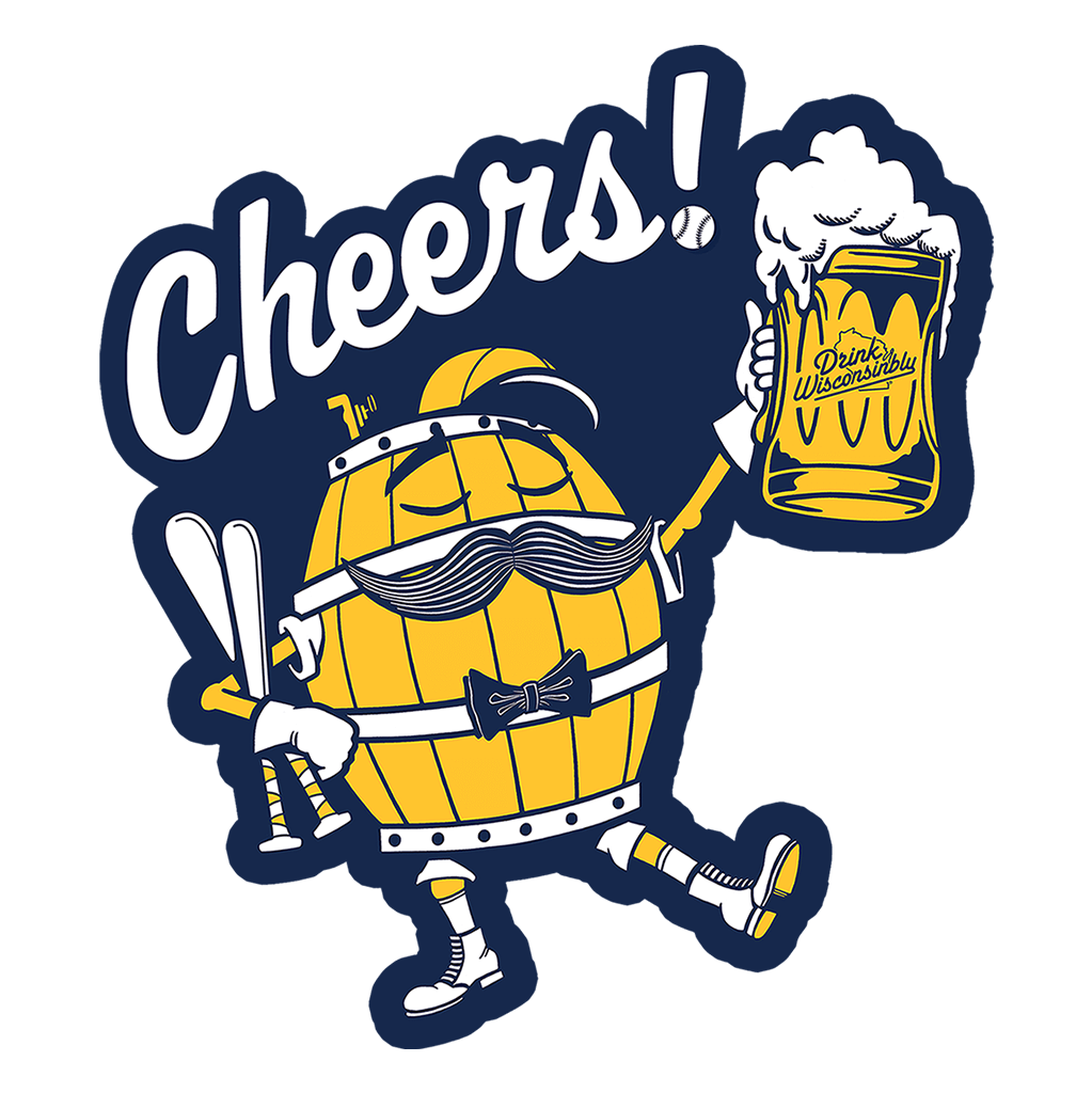 Drink Wisconsinbly Cheers Thirston Blue Milwaukee Baseball Sticker