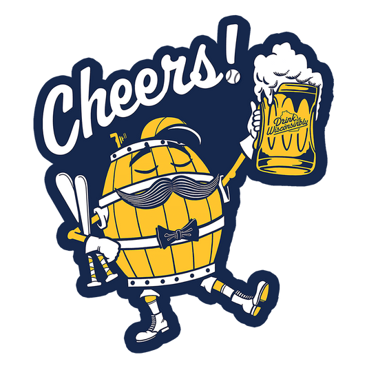 Drink Wisconsinbly Cheers Thirston Blue Milwaukee Baseball Sticker