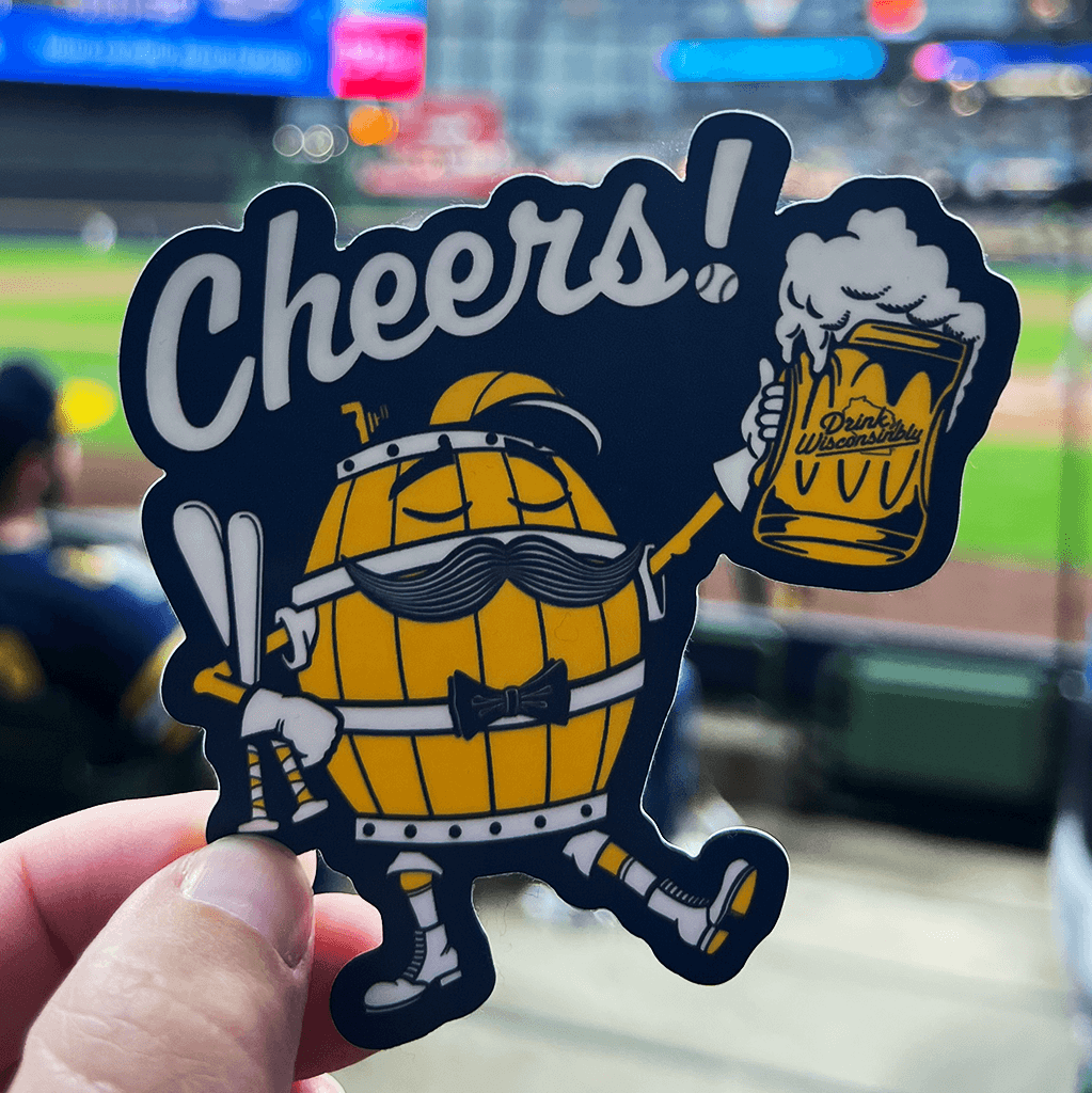 Drink Wisconsinbly Cheers Thirston Milwaukee Baseball Sticker