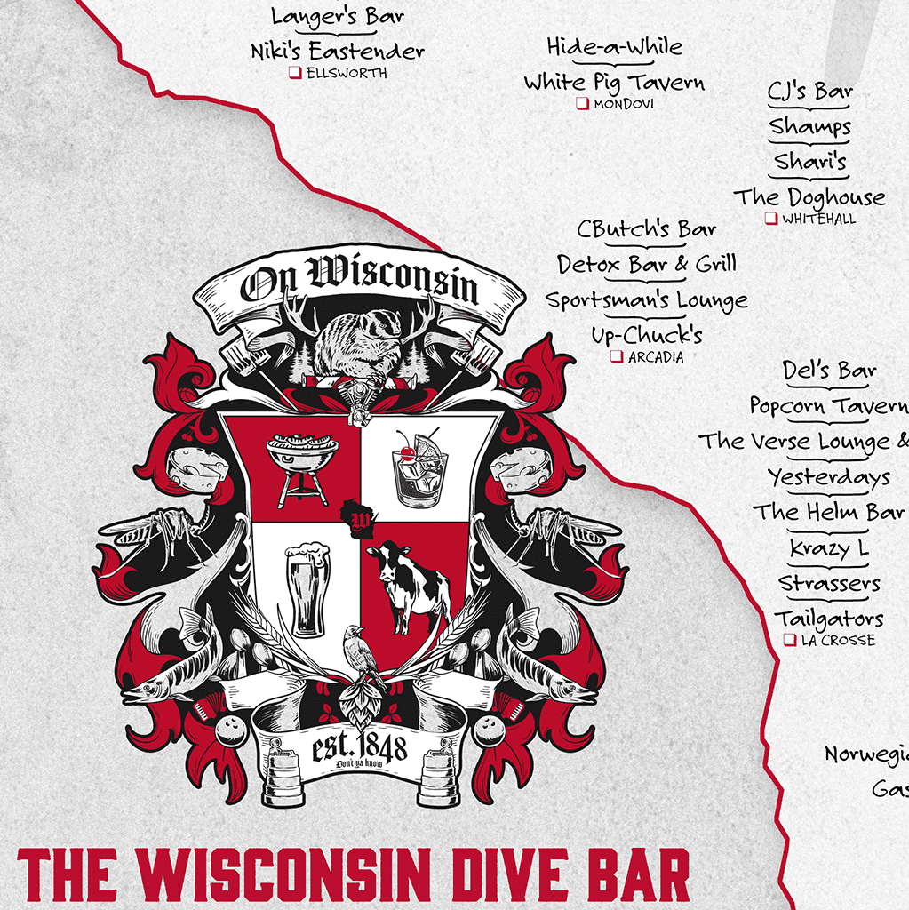 Wisconsin Dive Bars Poster