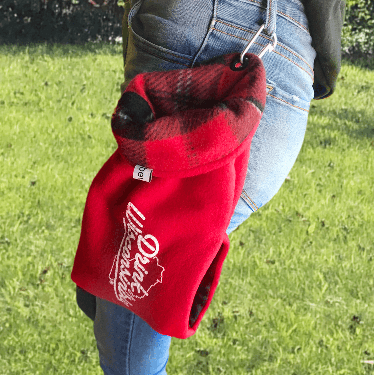 Red & Plaid Beer Mitten