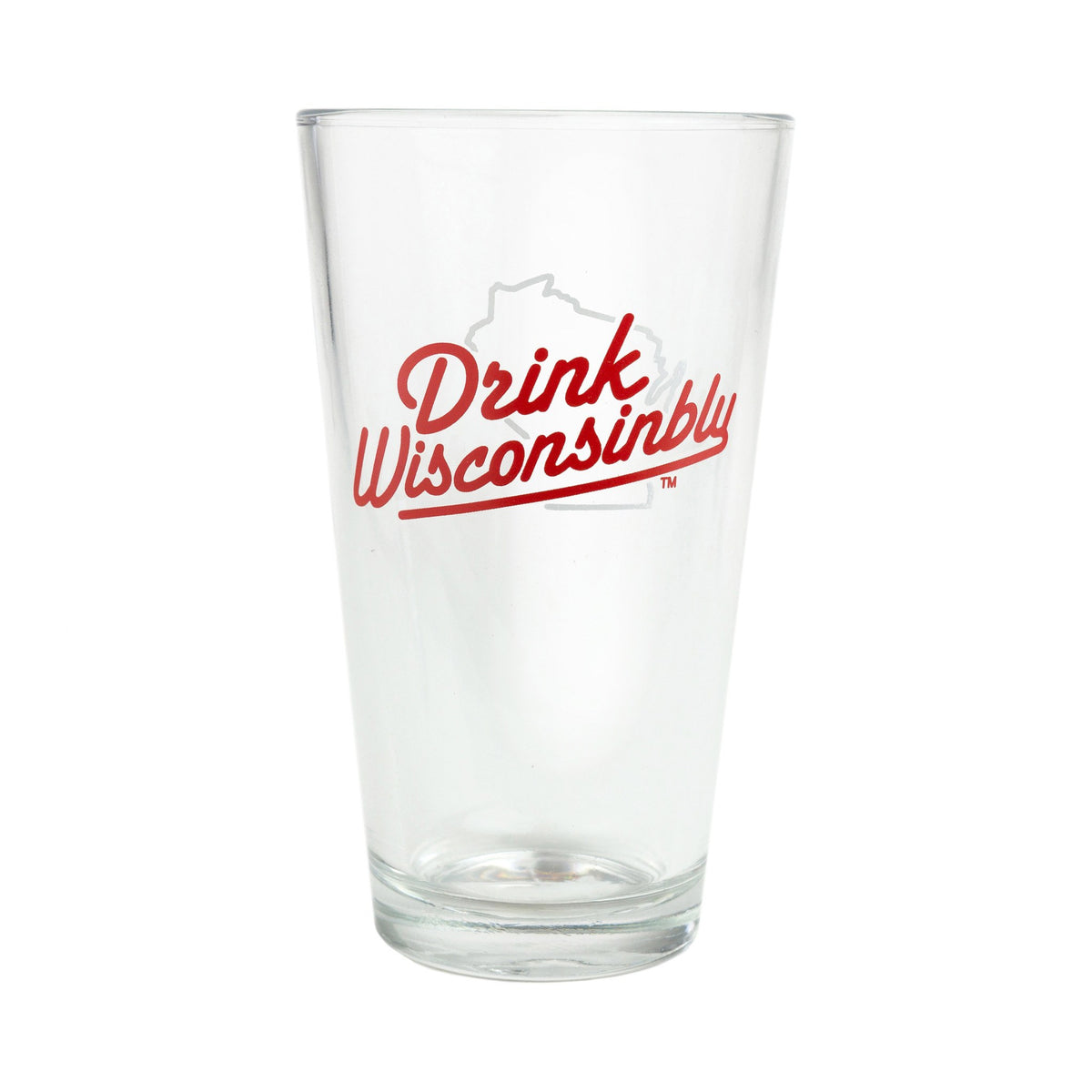 Drink Wisconsinbly Rib Mountain Red Pint Glass
