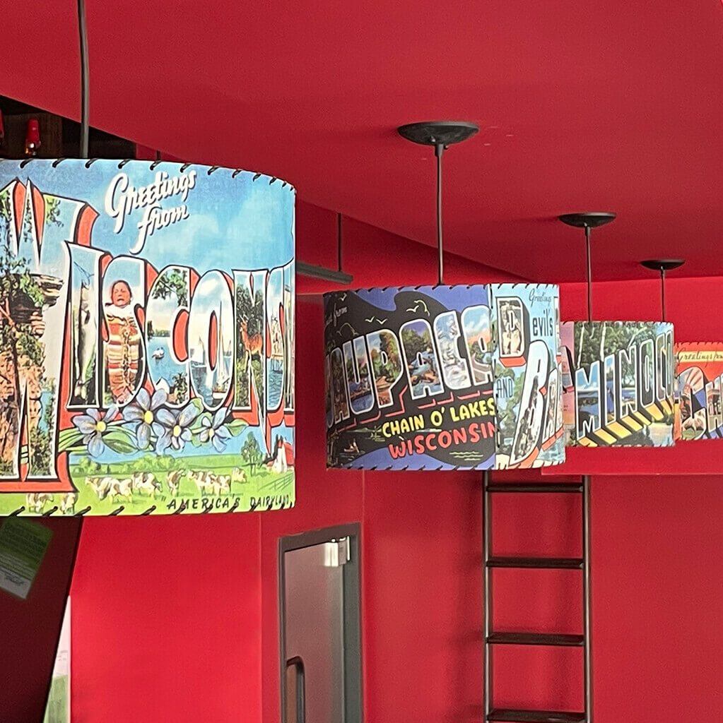 Wisconsin Postcard Lamp Shade