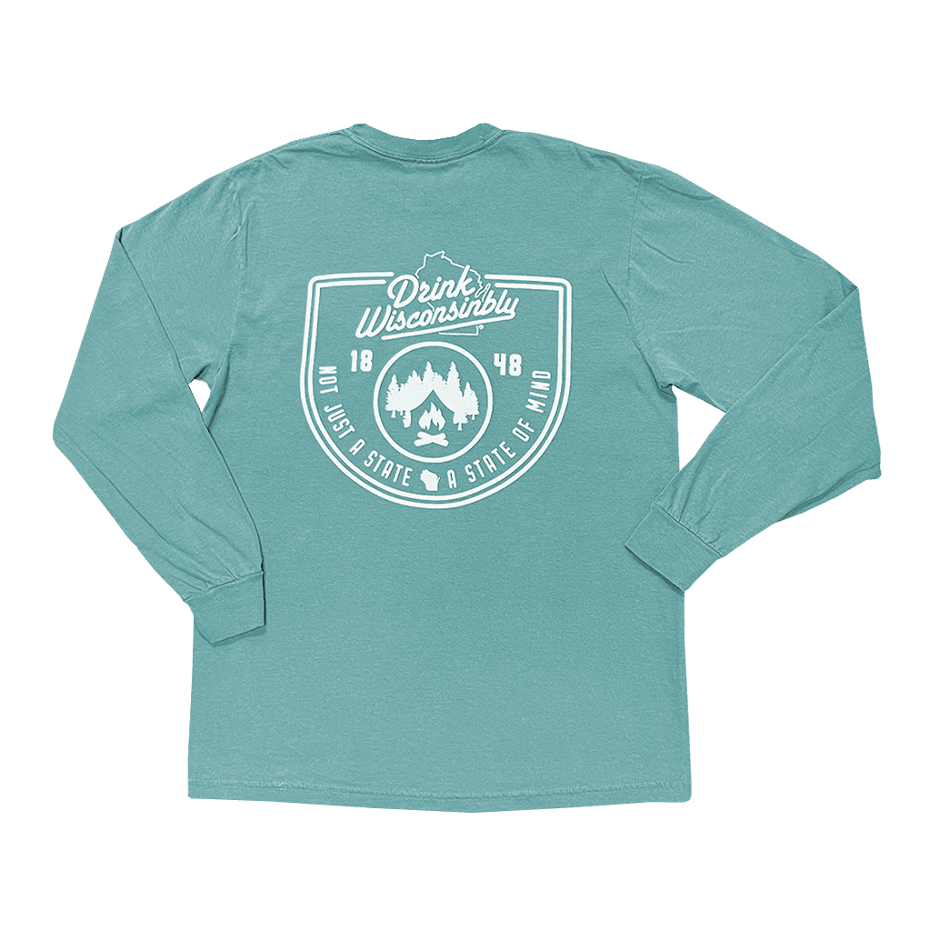 Drink Wisconsinbly Seafoam State of Mind Long Sleeve Back