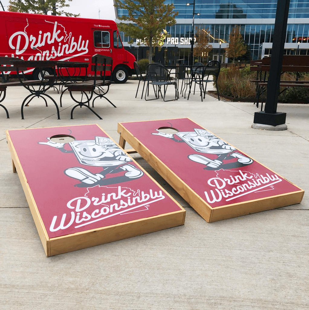 Drink Wisconsinbly Wood Happy Cornhole Boards