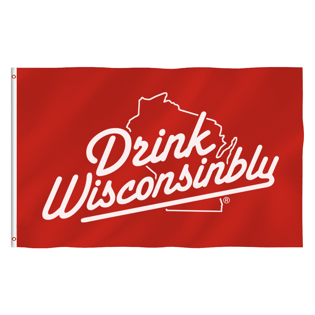 Drink Wisconsinbly Red & White Flag