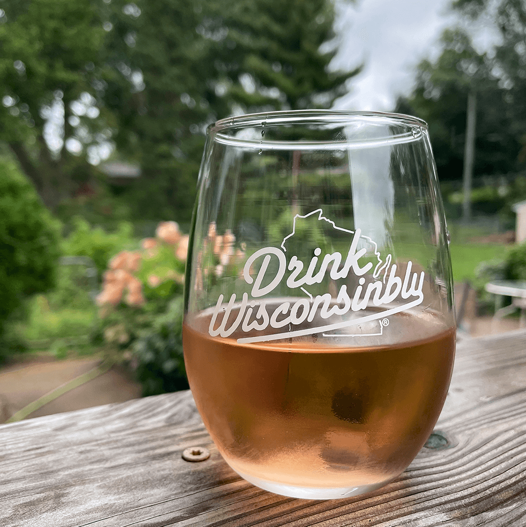 Drink Wisconsinbly 15 oz Stemless Wine Glass