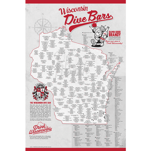 Drink Wisconsinbly Wisconsin Dive Bars Poster