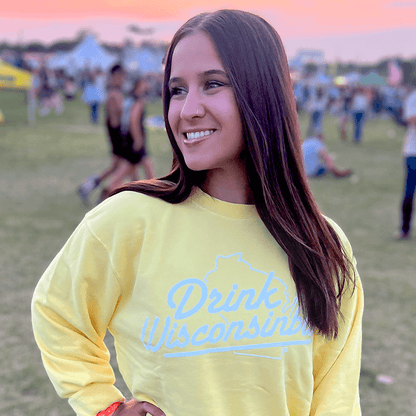 Drink Wisconsinbly Yellow Pigment Dyed Crewneck