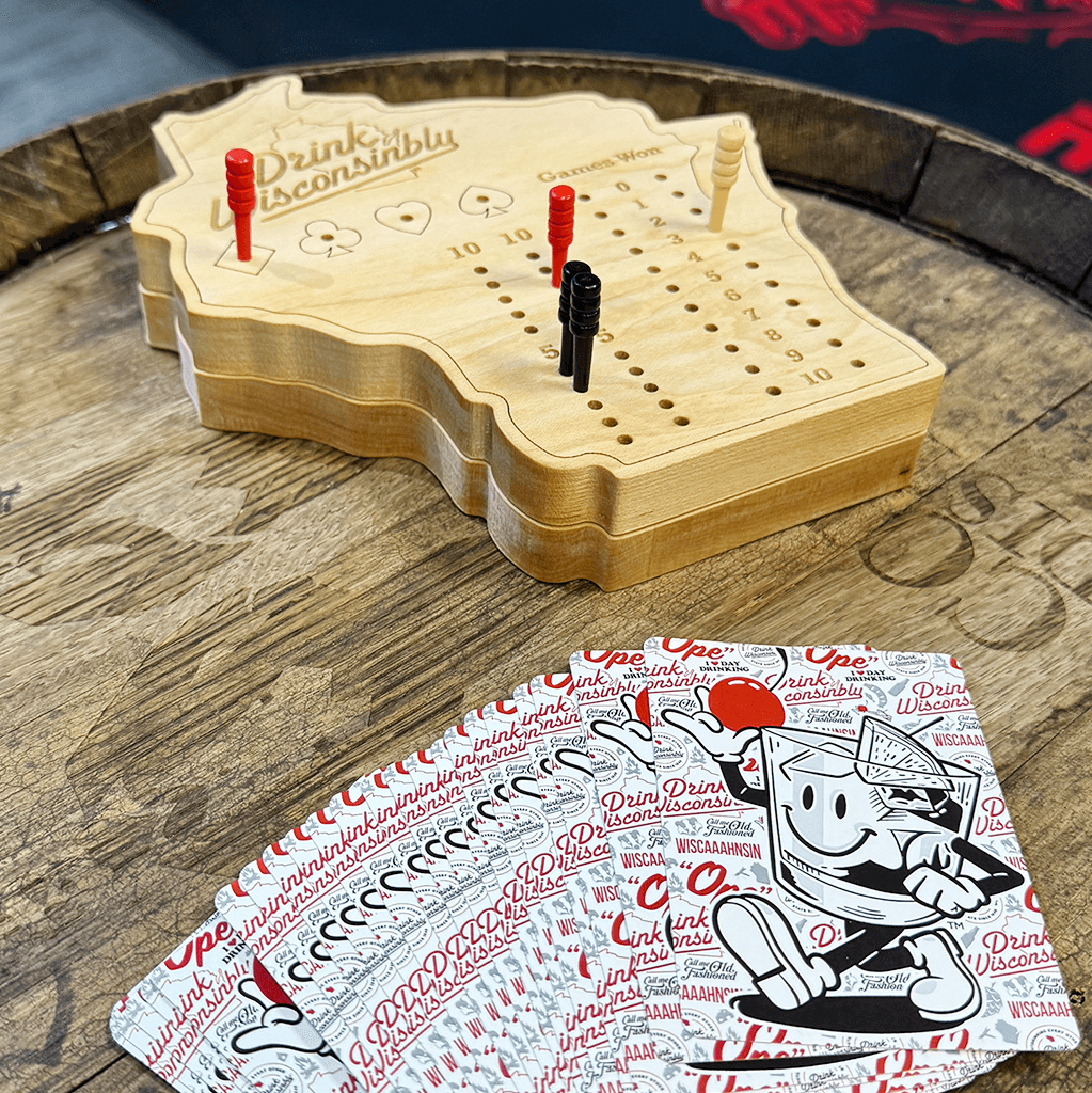 Drink Wisconsinbly Euchre Board w/ Cards