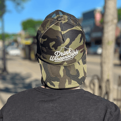 Drink Wisconsinbly Trucker Hat Camo