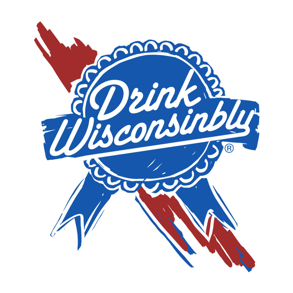 Drink Wisconsinbly Retro Ribbon Sticker