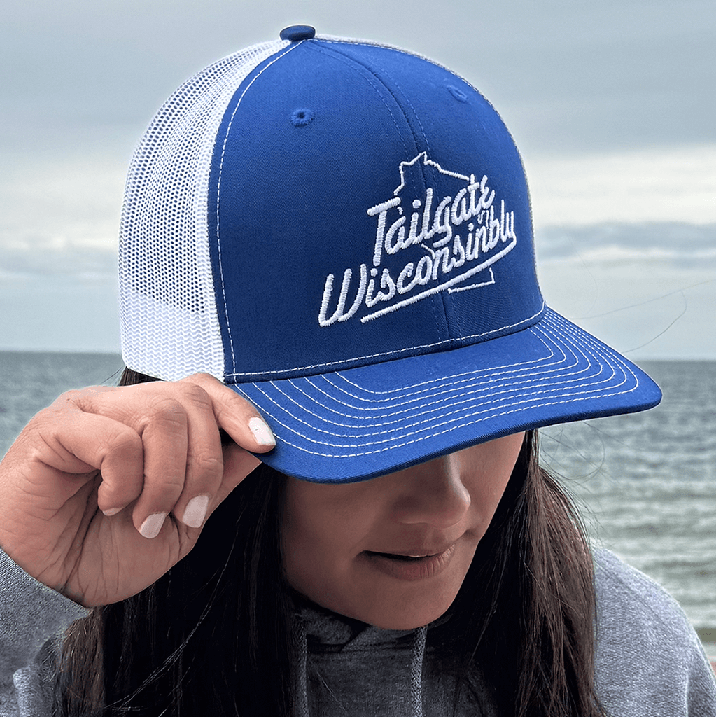 Tailgate Wisconsinbly White and Blue Trucker Hat