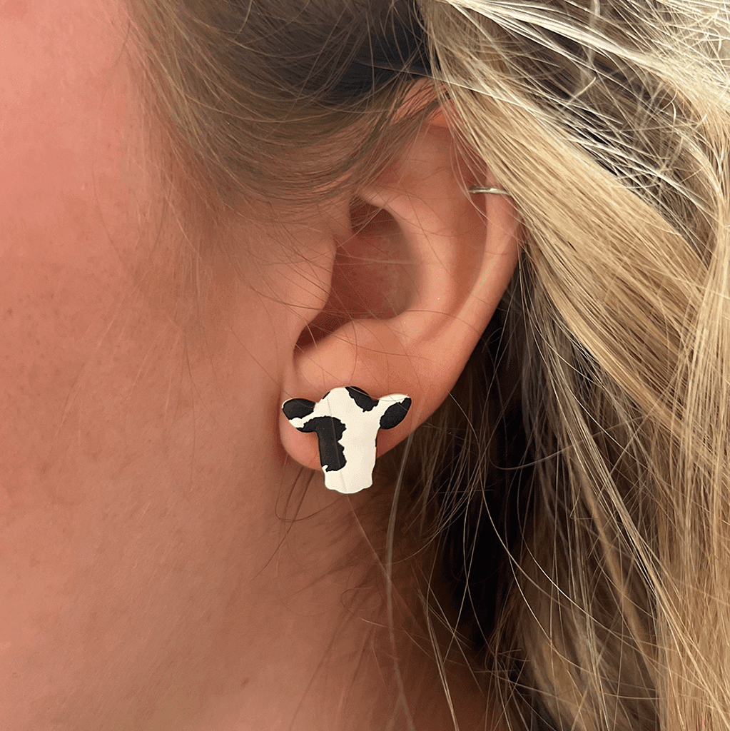 Wisconsin Cow Earrings