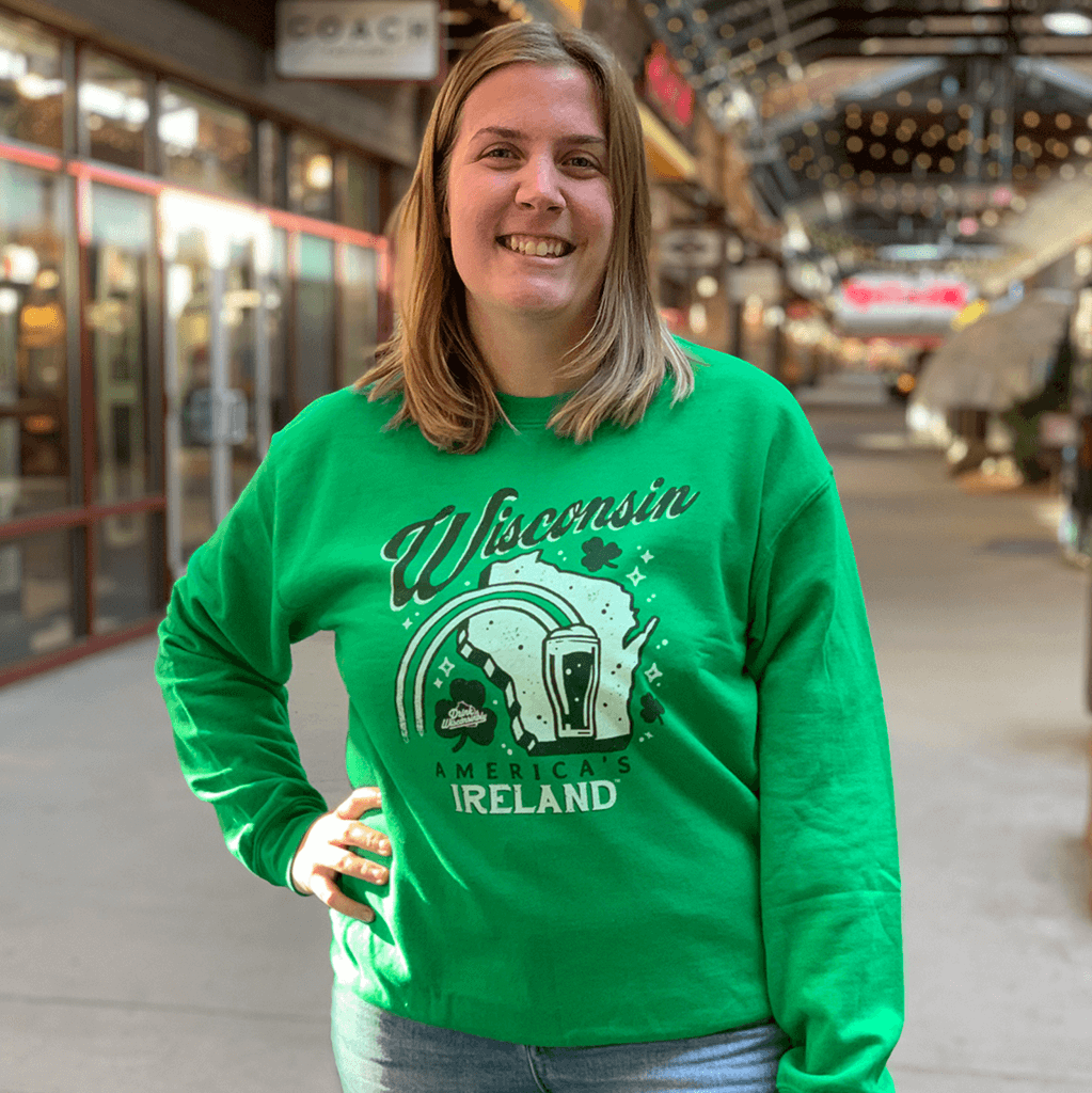 Drink Wisconsinbly Wisconsin America's Ireland St. Patrick's Day Crewneck