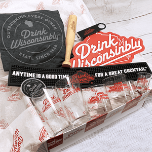 Drink Wisconsinbly Basement Bar Gift Box with T-Shirt