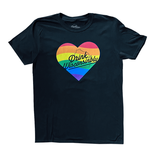 Drink Wisconsinbly Black Pride Heart T-Shirt