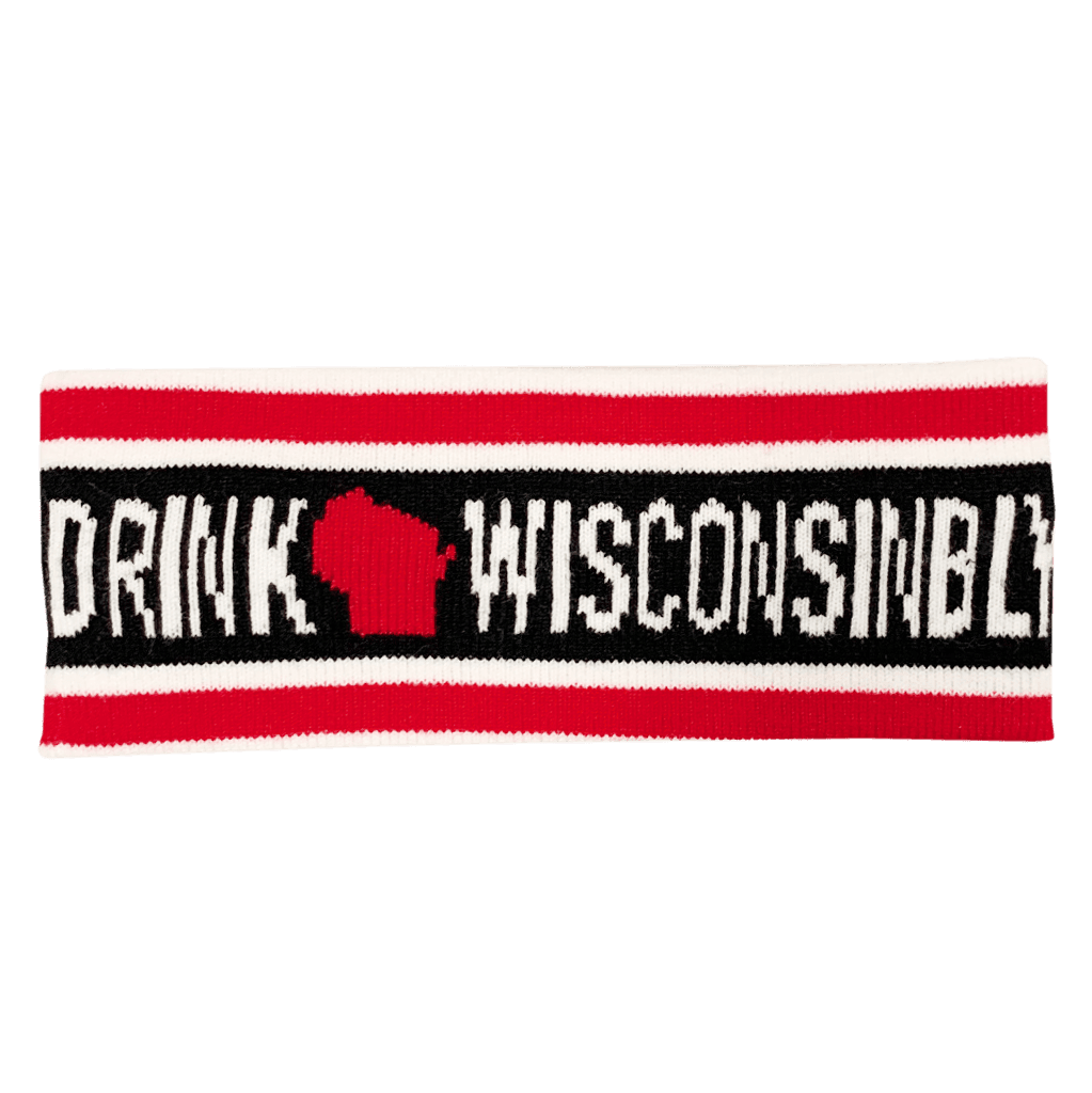 Drink Wisconsinbly Black & Red Woven Earband