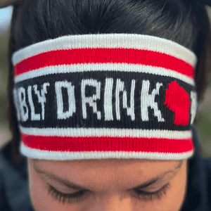 Drink Wisconsinbly Black & Red Earband