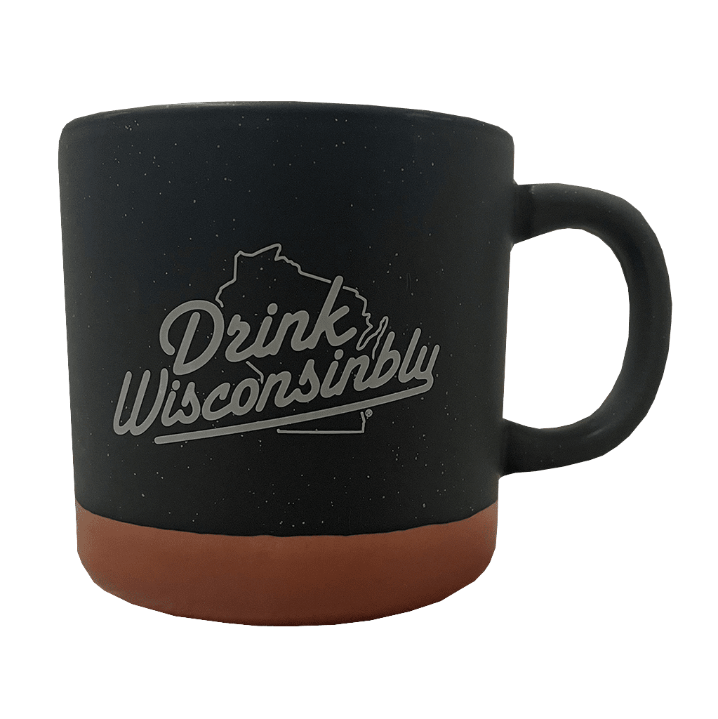 Drink Wisconsinbly Black Clay Mug