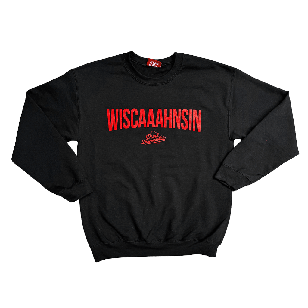 Black Wiscaaahnsin Crewneck