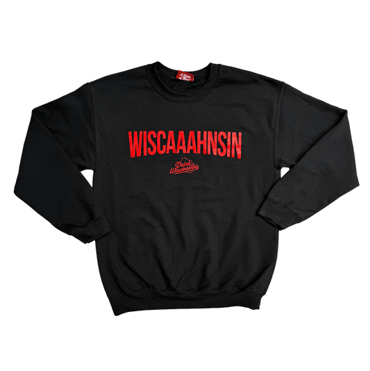 Black Wiscaaahnsin Crewneck