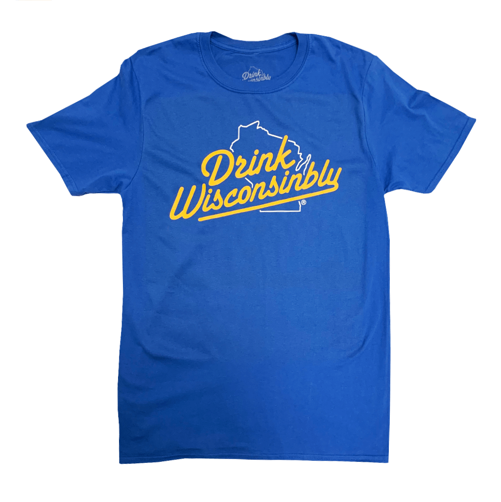 Drink Wisconsinbly Baseball Blue T-Shirt