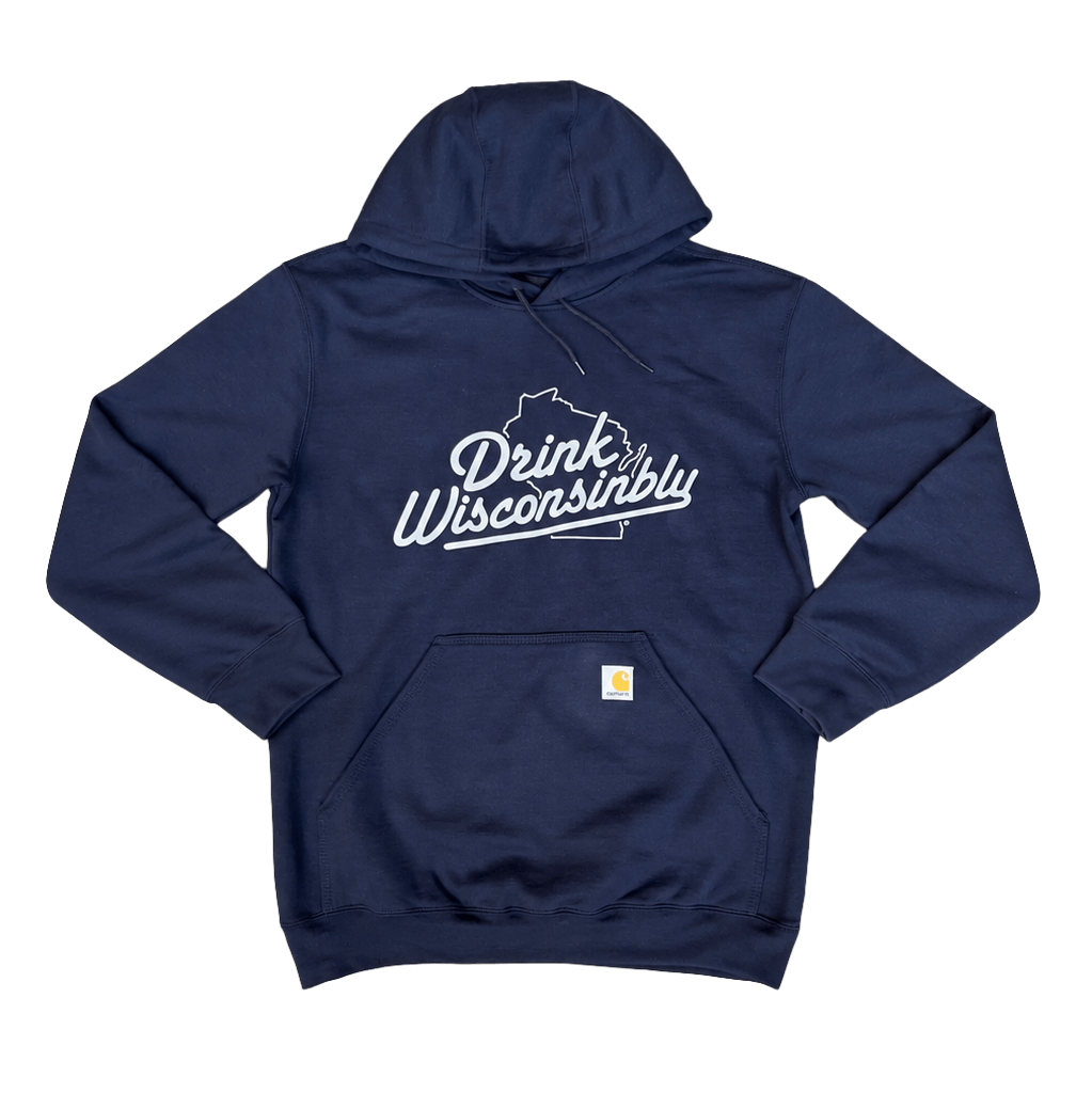 Drink Wisconsinbly Carhartt® Navy Hoodie