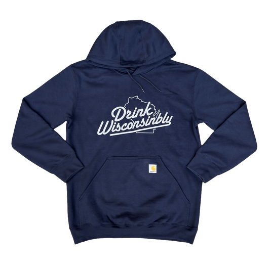 Drink Wisconsinbly Carhartt® Navy Hoodie