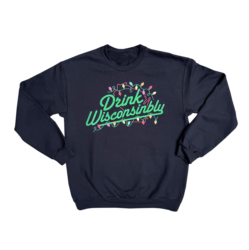 Drink Wisconsinbly Christmas Lights Crewneck