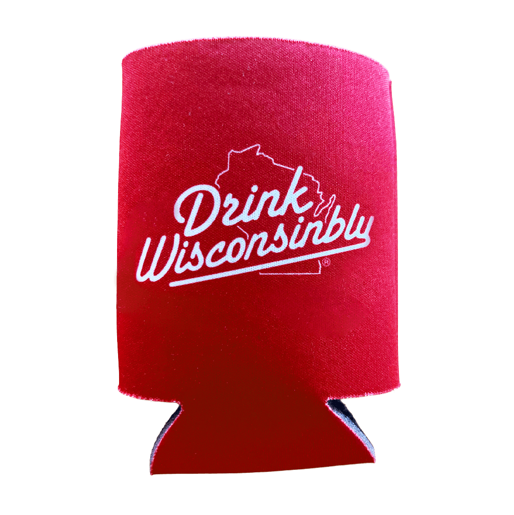 Drink Wisconsinbly Classic Red Coozie