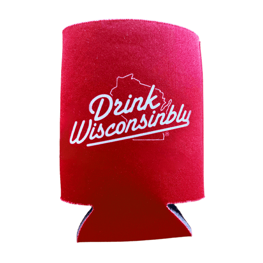 Drink Wisconsinbly Classic Red Coozie