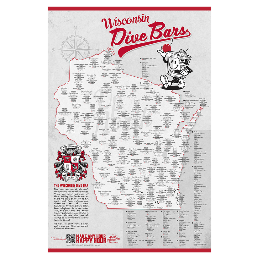 Drink Wisconsinbly Wisconsin Dive Bars Poster - Drink Wisconsinbly