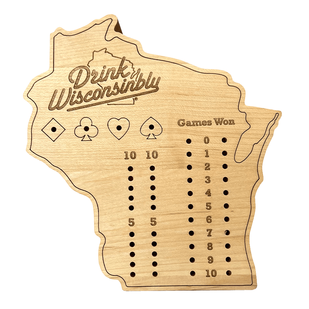 Drink Wisconsinbly Euchre Board with Cards