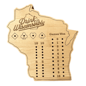 Drink Wisconsinbly Euchre Board with Cards