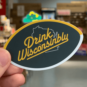 Drink Wisconsinbly Green Gold Football Logo Sticker
