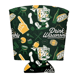 Drink Wisconsinbly Green Bay Football Cup Coozie