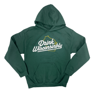 Drink Wisconsinbly Heavy Blend™ Green Football Hoodie