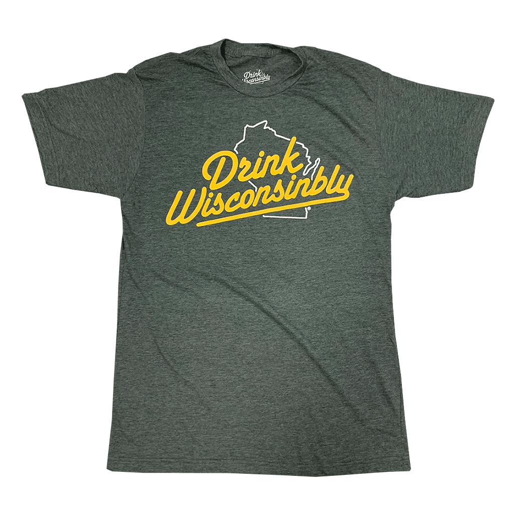 Drink Wisconsinbly Heather Green T Shirt Drink Wisconsinbly