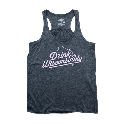 Women's Gray Flowy Racerback Tank Top
